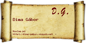 Dima Gábor névjegykártya